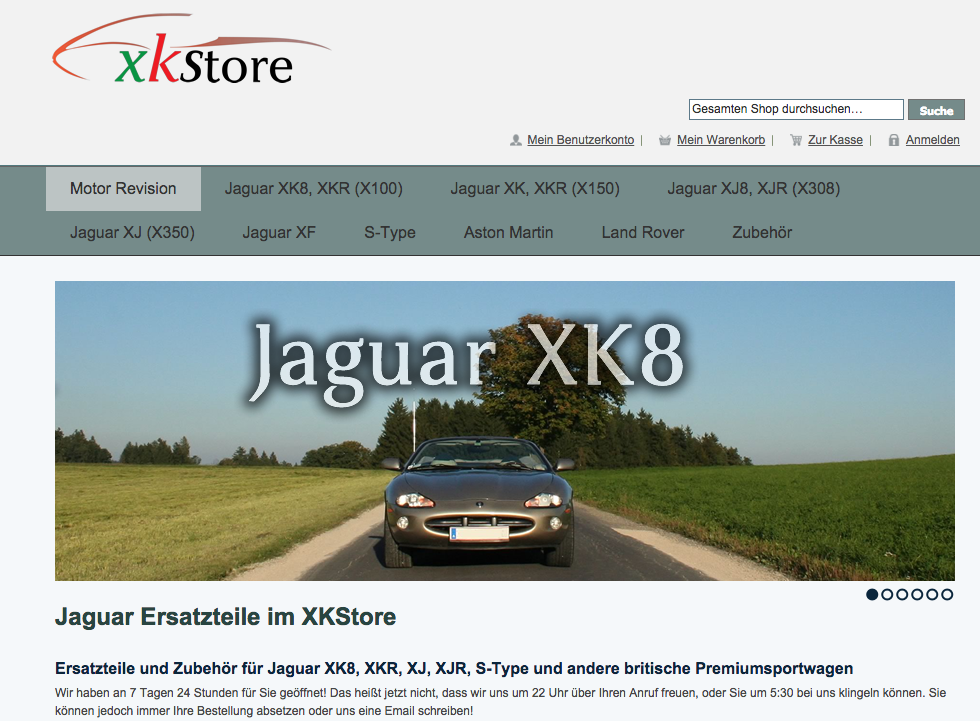 XKStore.at Ersatzteile und Zubehör für Jaguar XK8, XKR, XJ, XJR, S-Type und andere britische Premiumsportwagen