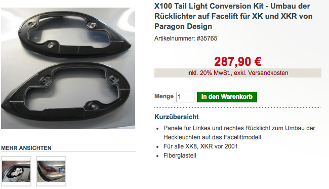 Heckleuchtenumbau XK8